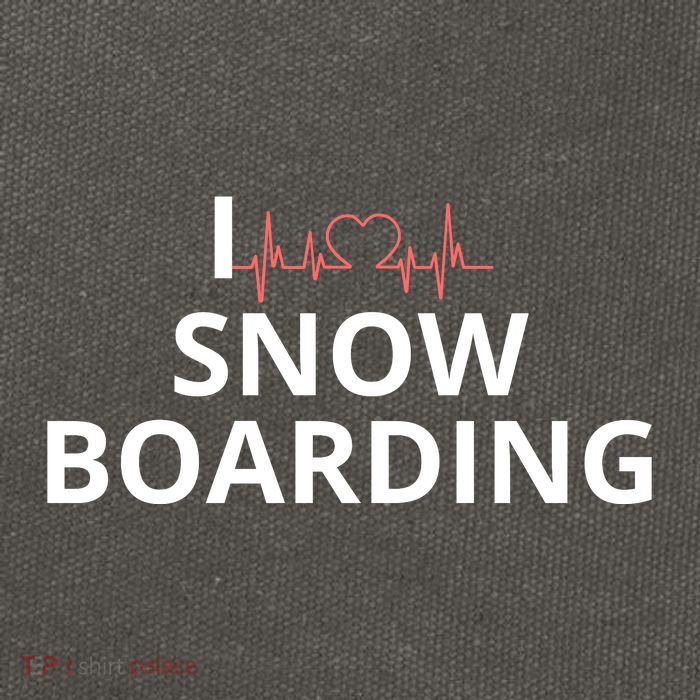 I Heart Snow Boarding With Red Heart, I Love Snow Boarding Cotton Canvas Backpack