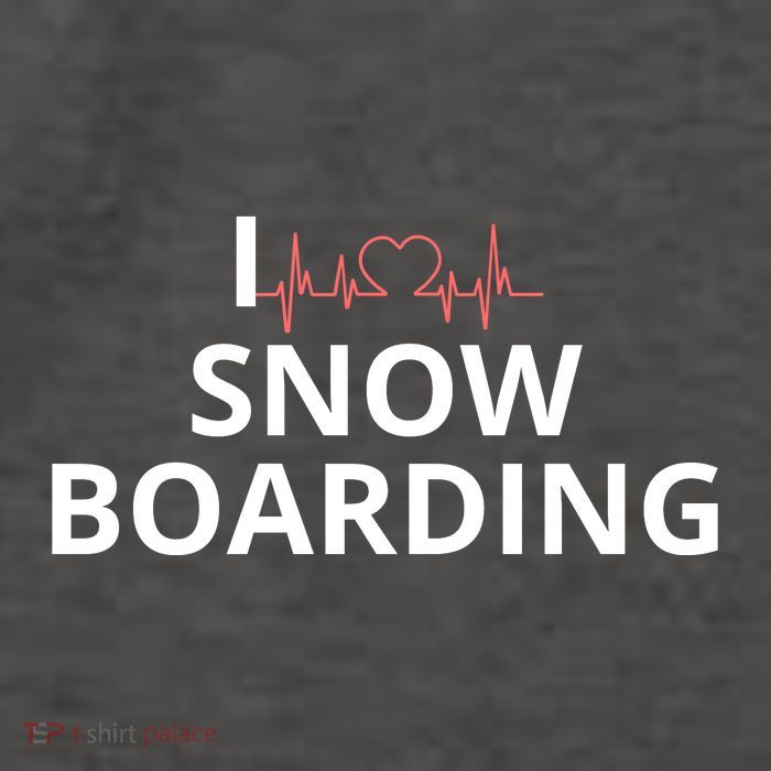 I Heart Snow Boarding With Red Heart, I Love Snow Boarding Vector Backpack