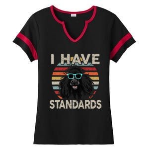 I Have Standards Poodle Ladies Halftime Notch Neck Tee