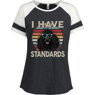 I Have Standards Poodle Enza Ladies Jersey Colorblock Tee