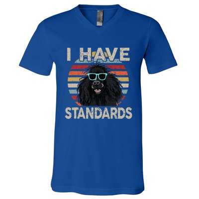 I Have Standards Poodle V-Neck T-Shirt