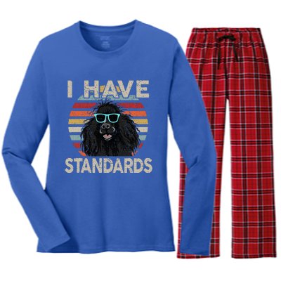 I Have Standards Poodle Women's Long Sleeve Flannel Pajama Set 