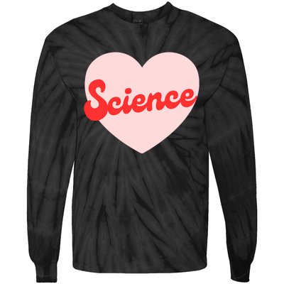 I Heart Science Funny Science Lover Gift Tie-Dye Long Sleeve Shirt