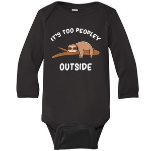 Introvert Humor Sloth Antisocial Sarcasm Baby Long Sleeve Bodysuit