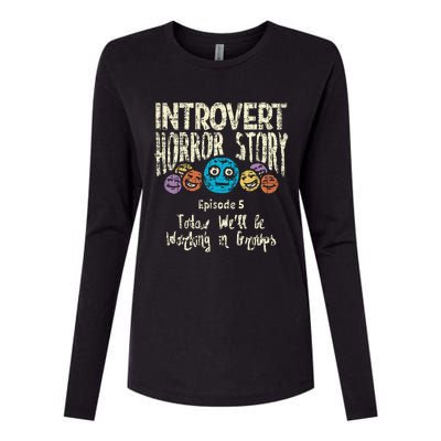 Introvert Horror story Working Group Back To School  Womens Cotton Relaxed Long Sleeve T-Shirt