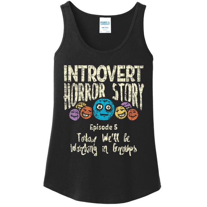 Introvert Horror story Working Group Back To School  Ladies Essential Tank