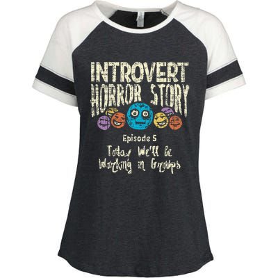 Introvert Horror story Working Group Back To School  Enza Ladies Jersey Colorblock Tee