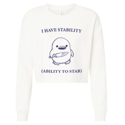 I Have Stability Ability To Stab Cropped Pullover Crew