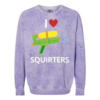 I Heart Squirters Funny Water Gun Colorblast Crewneck Sweatshirt