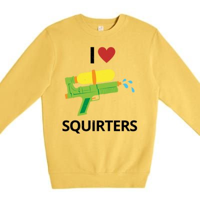 I Heart Squirters Funny Water Gun Premium Crewneck Sweatshirt