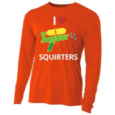 I Heart Squirters Funny Water Gun Cooling Performance Long Sleeve Crew