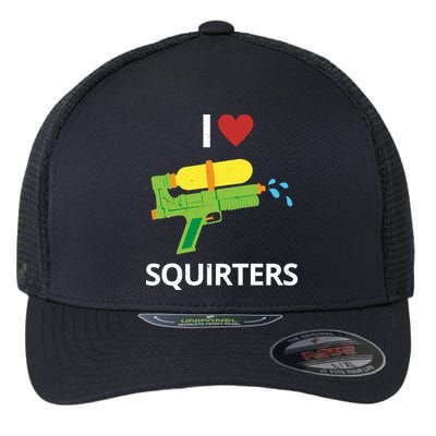 I Heart Squirters Funny Water Gun Flexfit Unipanel Trucker Cap