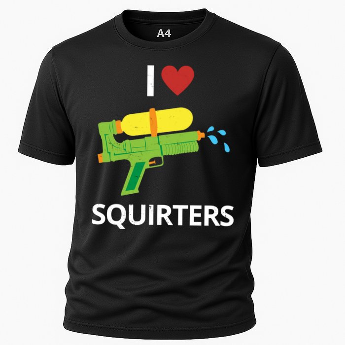 I Heart Squirters Funny Water Gun Cooling Performance Crew T-Shirt