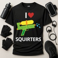 I Heart Squirters Funny Water Gun Cooling Performance Crew T-Shirt