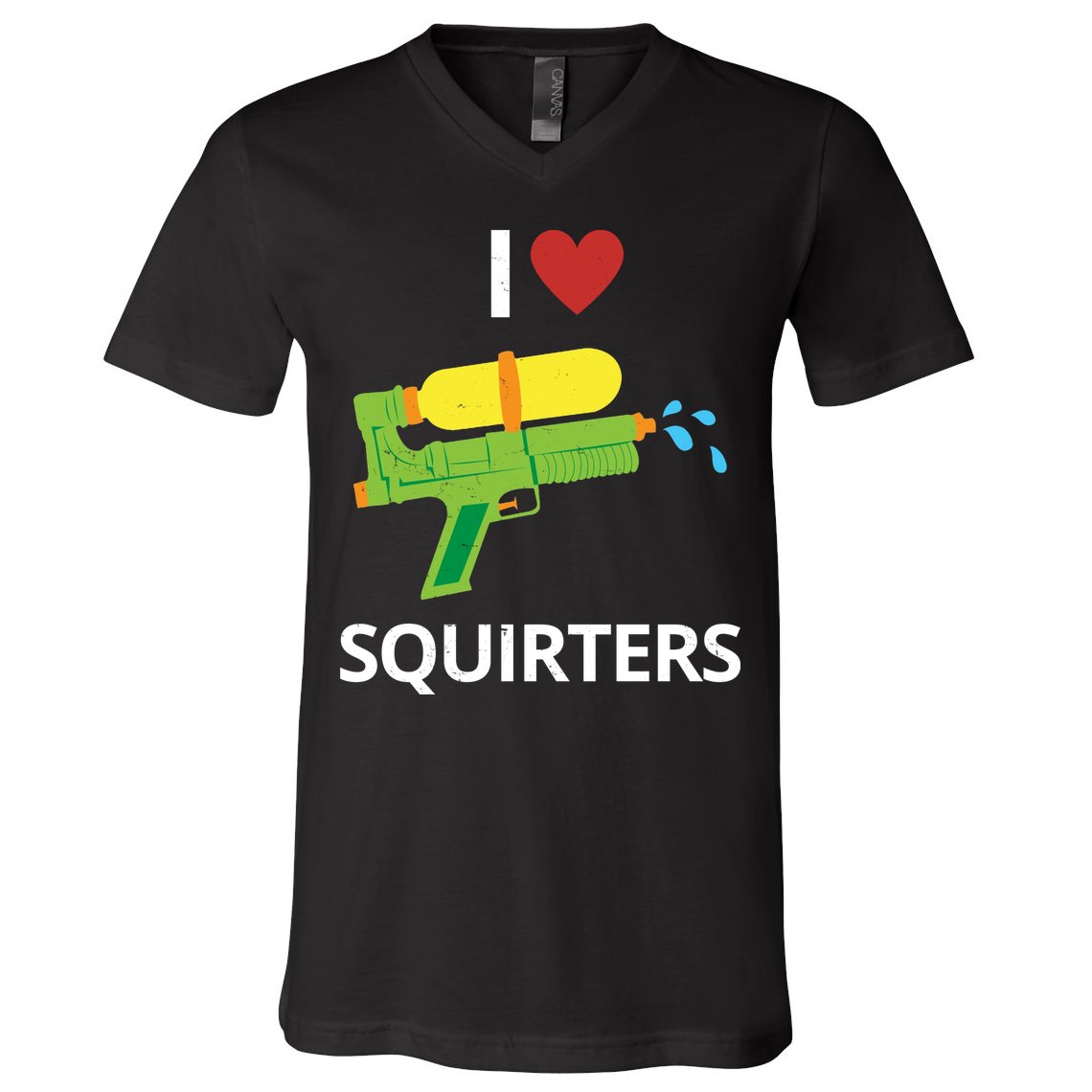 I Heart Squirters Funny Water Gun V-Neck T-Shirt