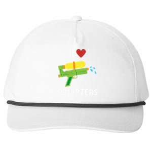 I Heart Squirters Funny Water Gun Snapback Five-Panel Rope Hat