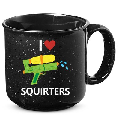I Heart Squirters Funny Water Gun 15oz Campfire Ceramic Mug