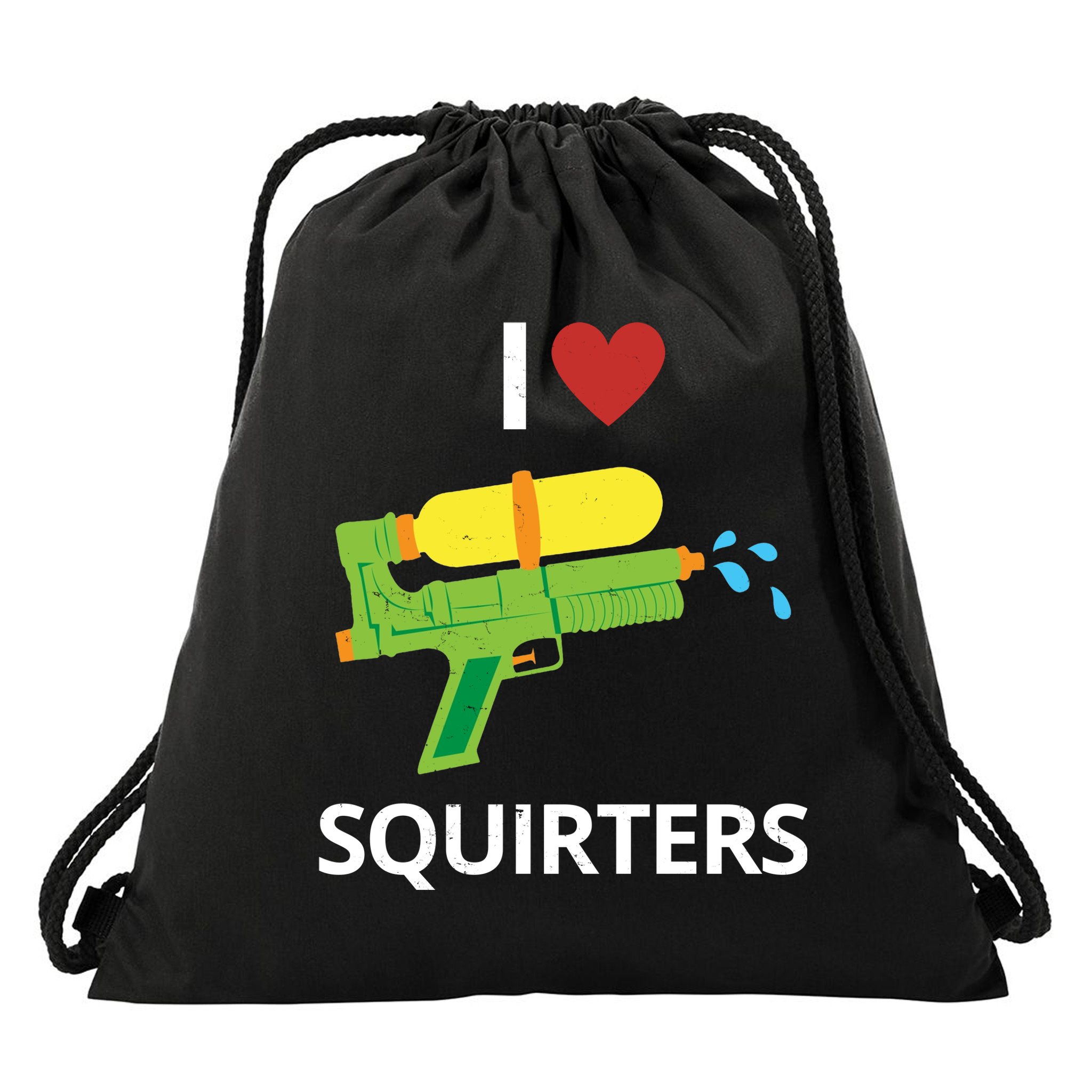I Heart Squirters Funny Water Gun Drawstring Bag