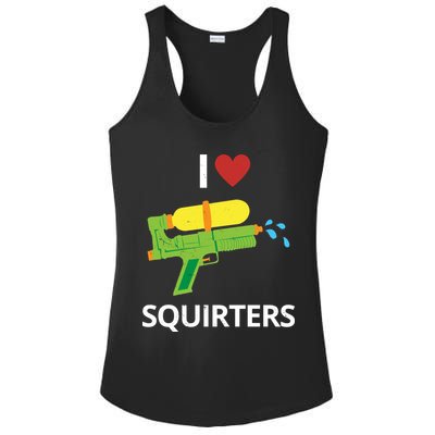 I Heart Squirters Funny Water Gun Ladies PosiCharge Competitor Racerback Tank