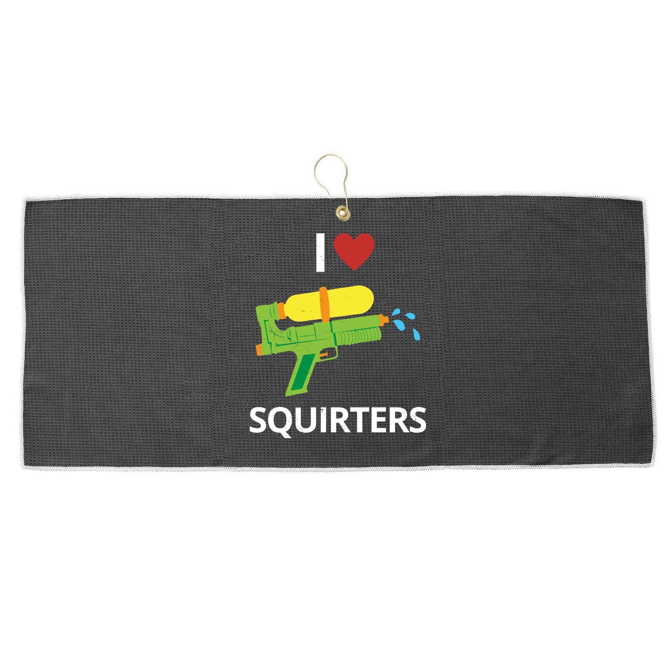 I Heart Squirters Funny Water Gun Large Microfiber Waffle Golf Towel