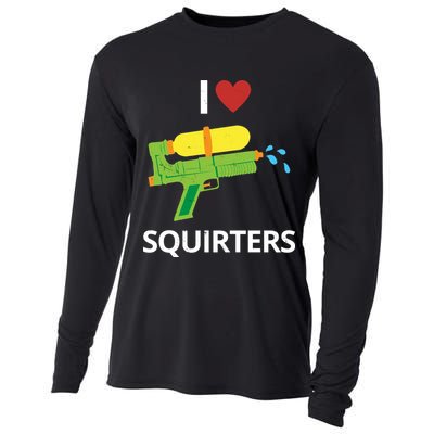 I Heart Squirters Funny Water Gun Cooling Performance Long Sleeve Crew