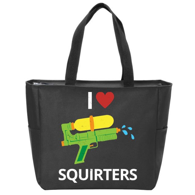 I Heart Squirters Funny Water Gun Zip Tote Bag