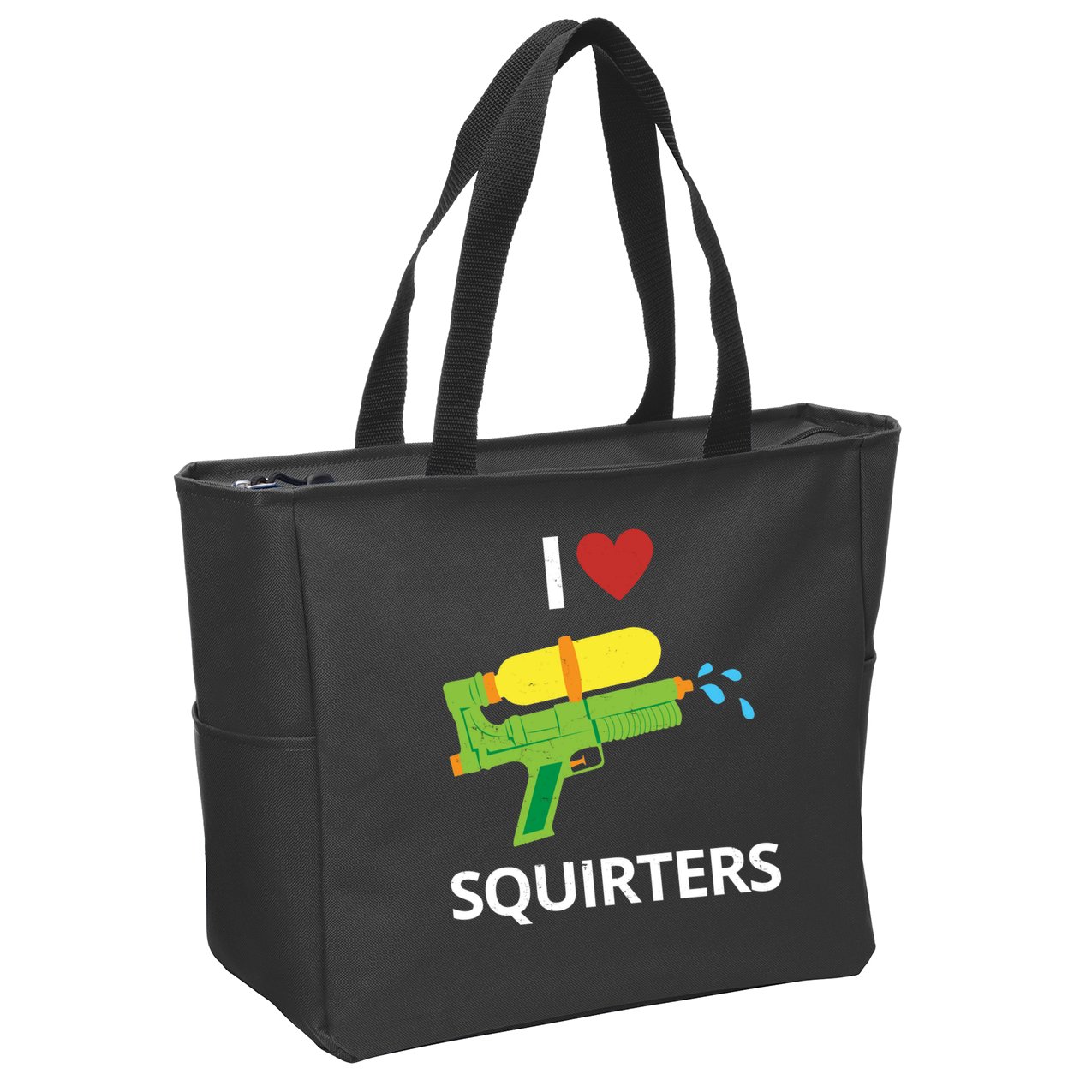 I Heart Squirters Funny Water Gun Zip Tote Bag