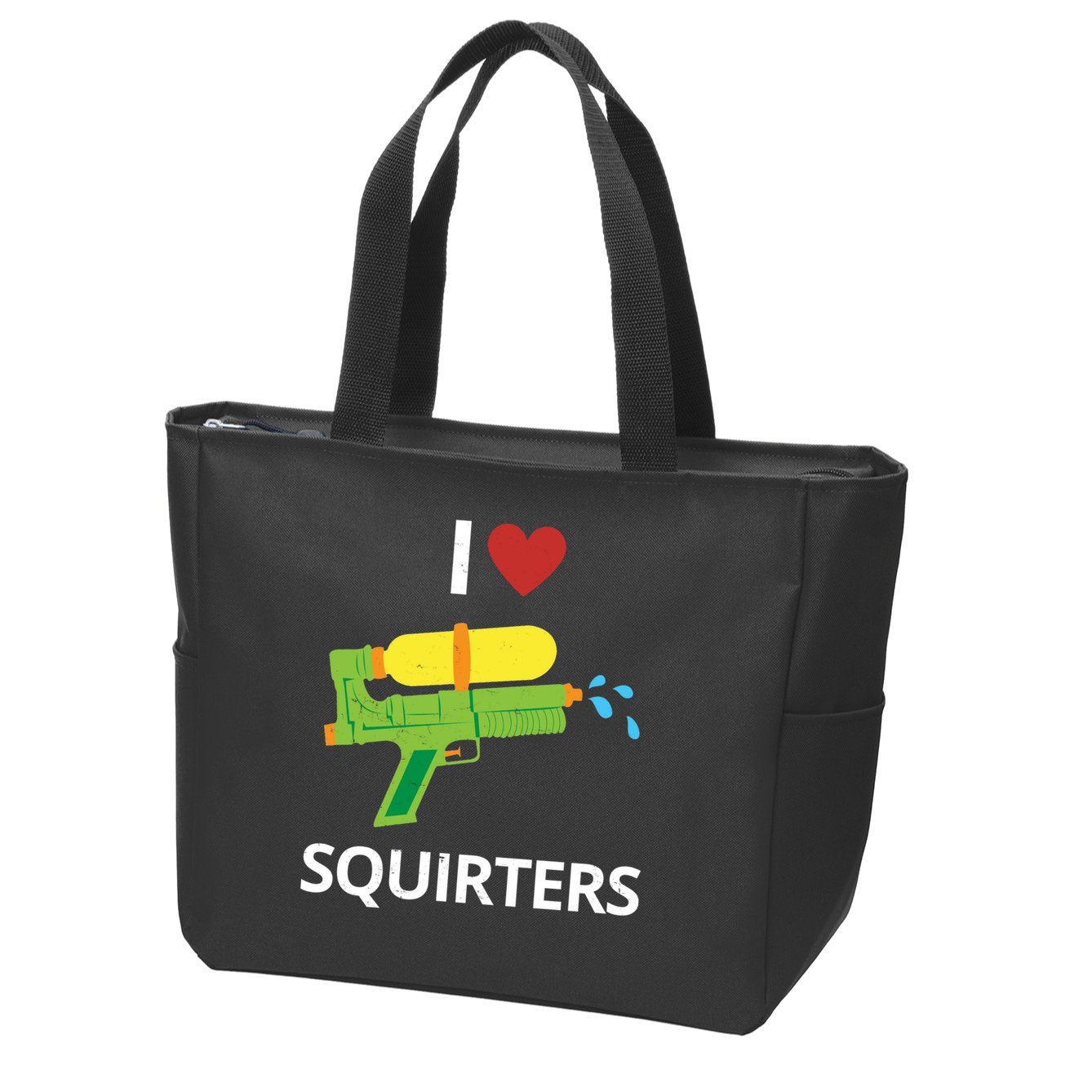 I Heart Squirters Funny Water Gun Zip Tote Bag