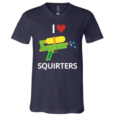 I Heart Squirters Funny Water Gun V-Neck T-Shirt