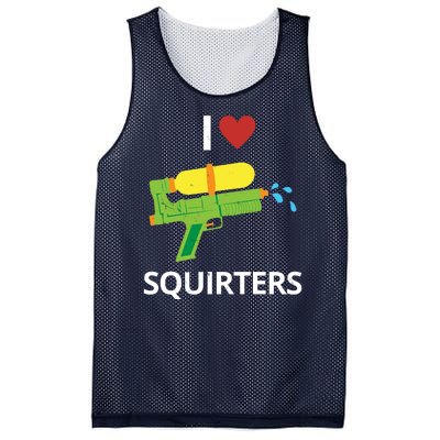 I Heart Squirters Funny Water Gun Mesh Reversible Basketball Jersey Tank