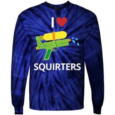 I Heart Squirters Funny Water Gun Tie-Dye Long Sleeve Shirt