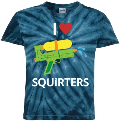 I Heart Squirters Funny Water Gun Kids Tie-Dye T-Shirt