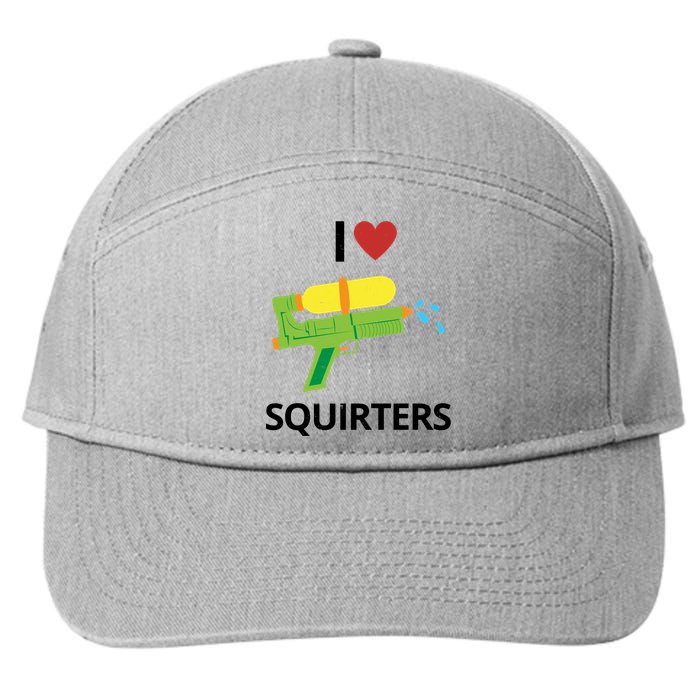 I Heart Squirters Funny Water Gun 7-Panel Snapback Hat