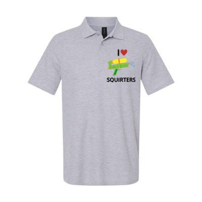 I Heart Squirters Funny Water Gun Softstyle Adult Sport Polo