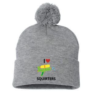 I Heart Squirters Funny Water Gun Pom Pom 12in Knit Beanie