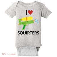 I Heart Squirters Funny Water Gun Baby Bodysuit