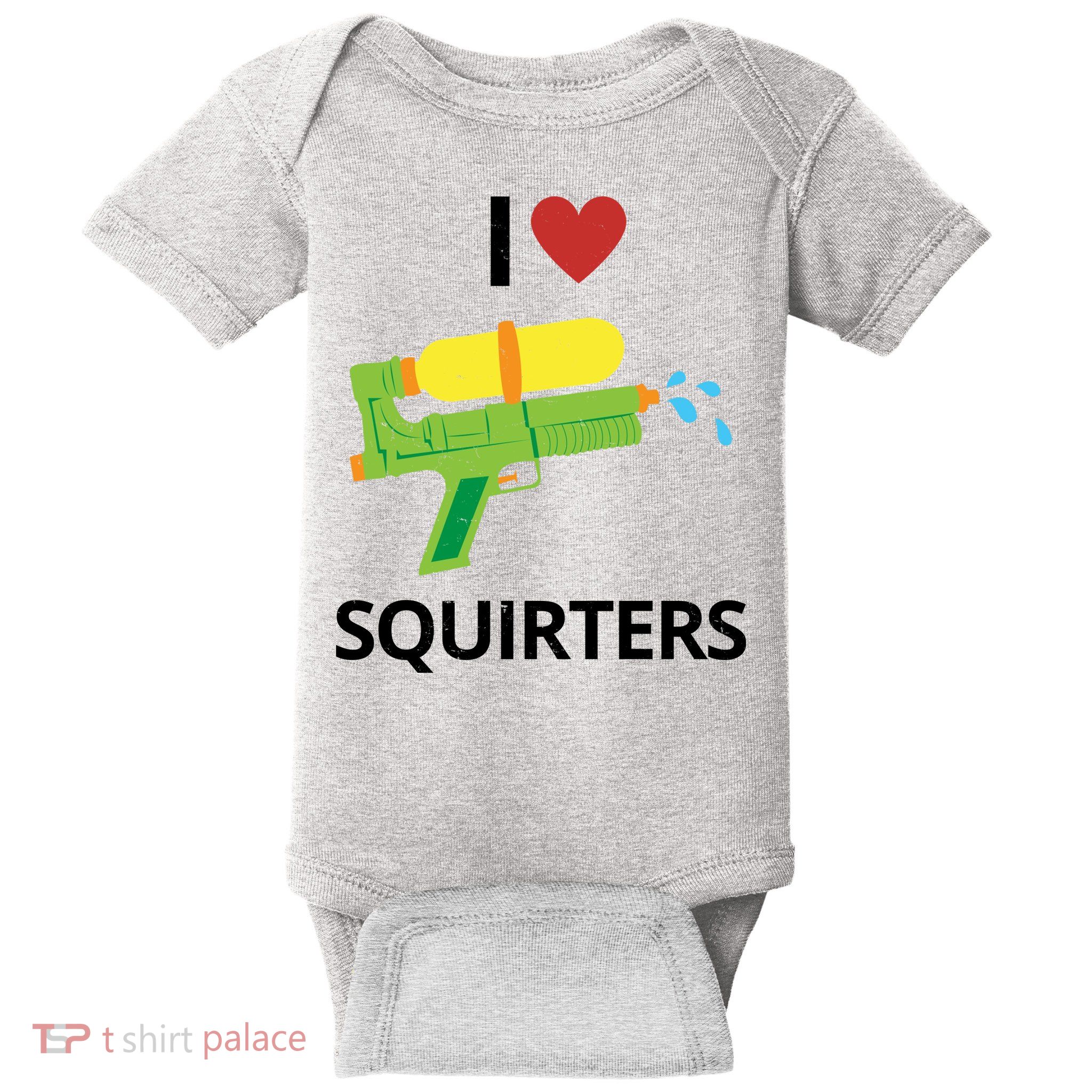 I Heart Squirters Funny Water Gun Baby Bodysuit