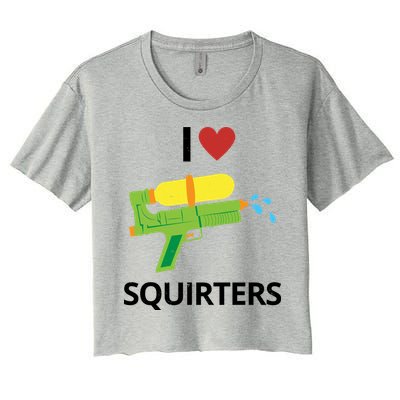 I Heart Squirters Funny Water Gun Crop Top