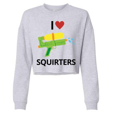 I Heart Squirters Funny Water Gun Cropped Pullover Crew