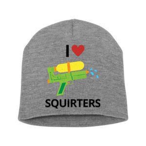 I Heart Squirters Funny Water Gun Short Acrylic Beanie