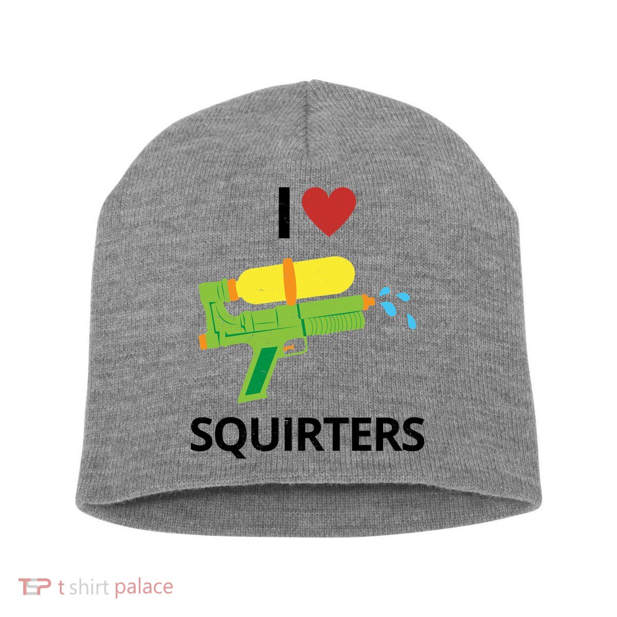 I Heart Squirters Funny Water Gun Short Acrylic Beanie