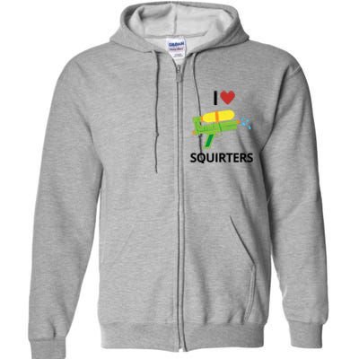 I Heart Squirters Funny Water Gun Full Zip Hoodie