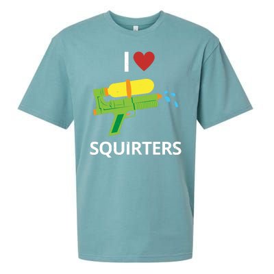 I Heart Squirters Funny Water Gun Sueded Cloud Jersey T-Shirt