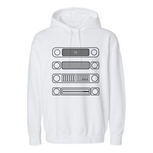 International Harvester Scout Truck Evolution White Outline Gift Garment-Dyed Fleece Hoodie