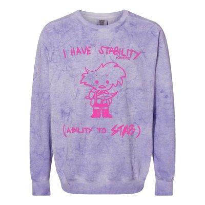 I Have Stability Ability To Stab Angel Dust Fanart Colorblast Crewneck Sweatshirt