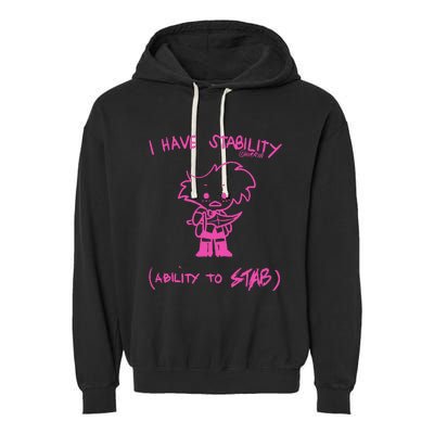 I Have Stability Ability To Stab Angel Dust Fanart Garment-Dyed Fleece Hoodie