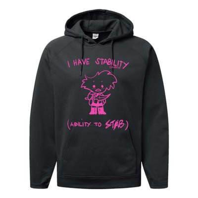 I Have Stability Ability To Stab Angel Dust Fanart Performance Fleece Hoodie