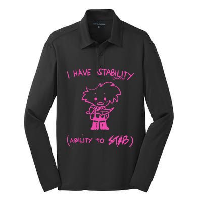 I Have Stability Ability To Stab Angel Dust Fanart Silk Touch Performance Long Sleeve Polo