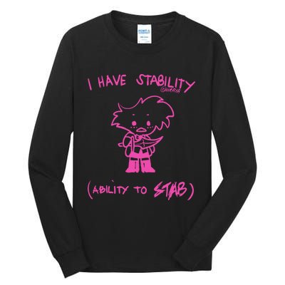 I Have Stability Ability To Stab Angel Dust Fanart Tall Long Sleeve T-Shirt