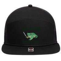 I Have Stability Ability To Stab Funny Frog 7 Panel Mesh Trucker Snapback Hat